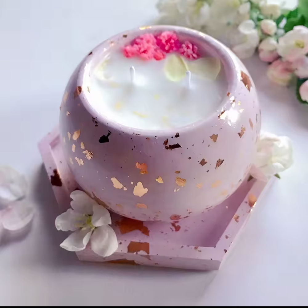 Silicone Mold Round Candle Hol - Echeveria Succulent 评论和价格